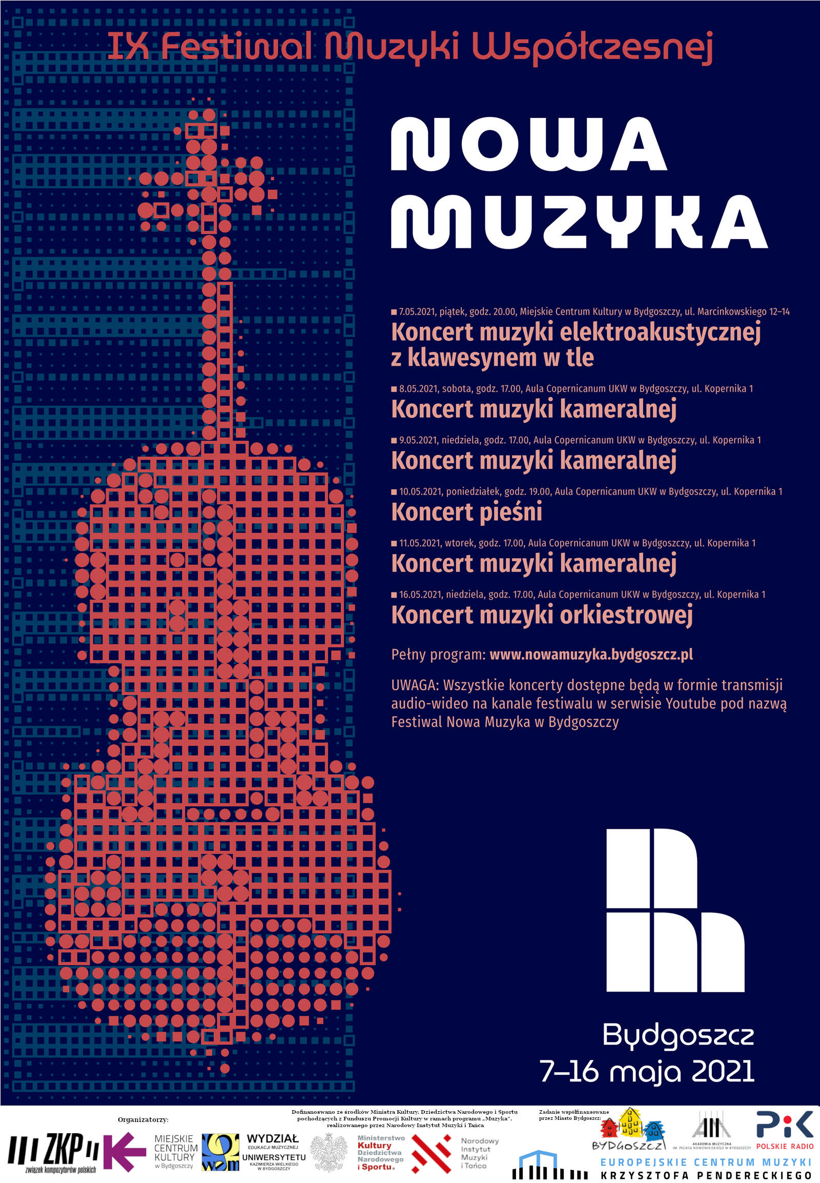 Plakat IX Festiwalu Muzyki Współczesnej NOWA MUZYKA 2021